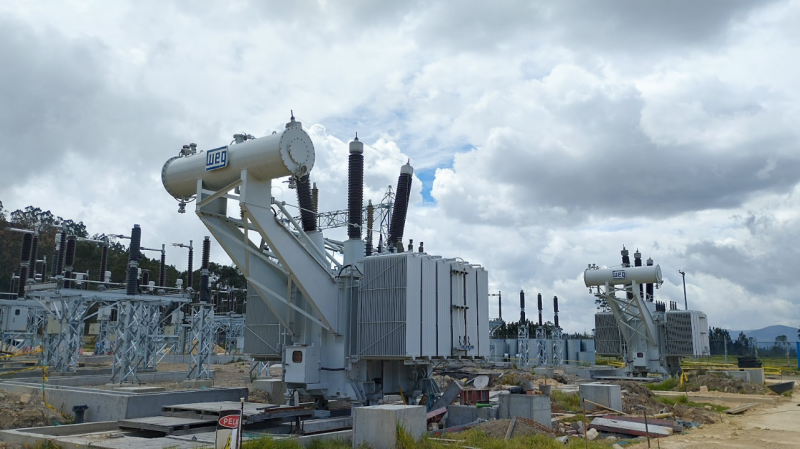 Outdoor installation of WEG transformers in an industrial setting, illustrating robust infrastructure for power distribution and industrial automation.