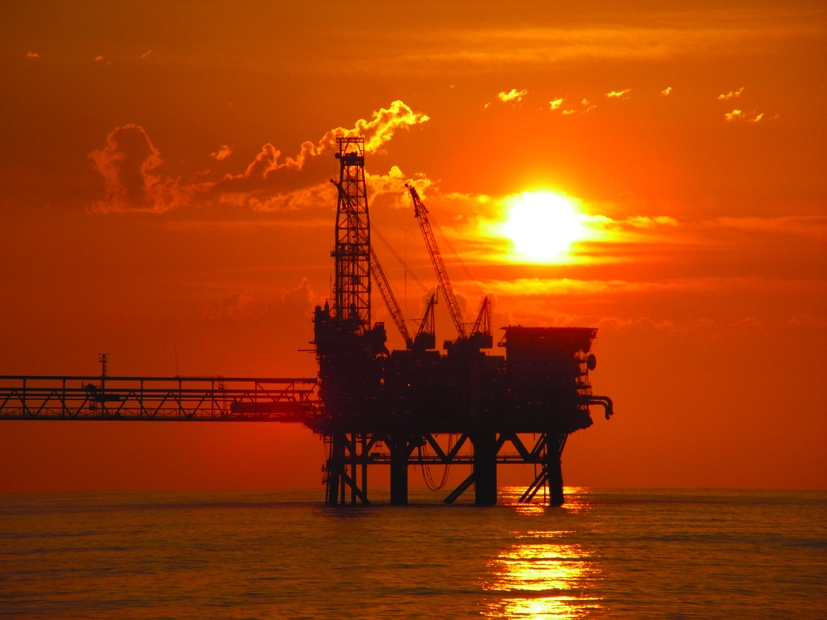 Oil and gas offshore platform operating in a hazardous location environment requiring explosion-proof motors and certified industrial motor safety solutions.