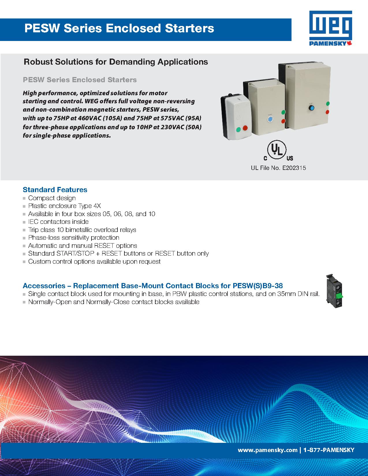 PESW Series Enclosed Starters